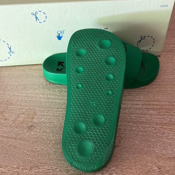 Off White Women Pool Slides - Picture 5 of 6